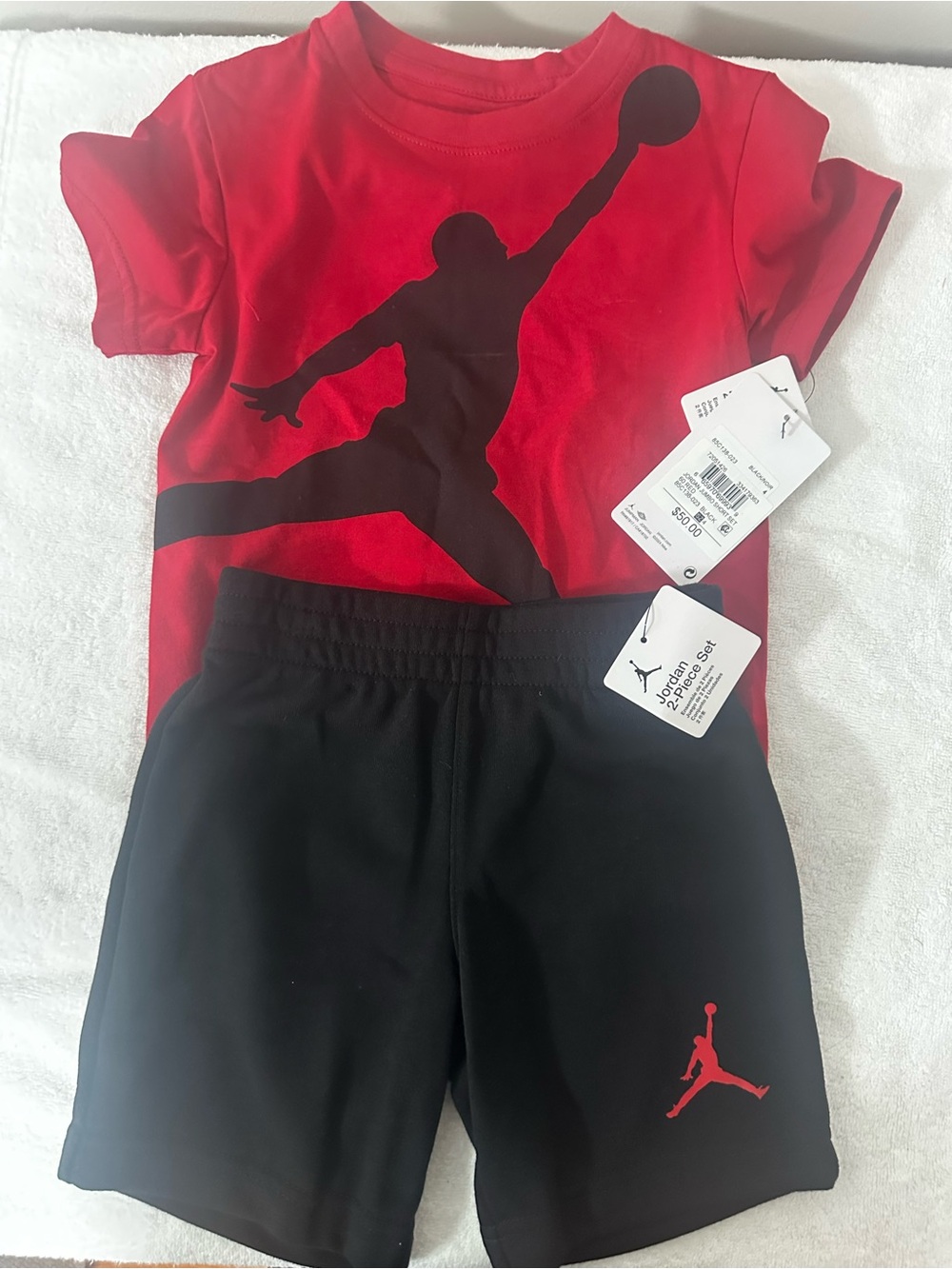 Jordan Red & Black Jumpman Tee and Shorts Set